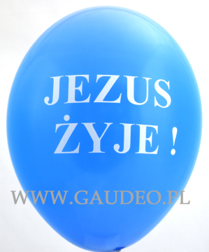 Jednokolorowy nadruk na balonie.
