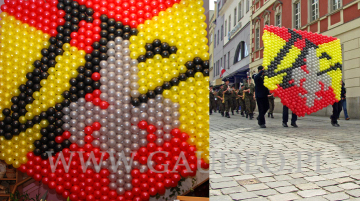 Ściana balonowa z logo ZHP