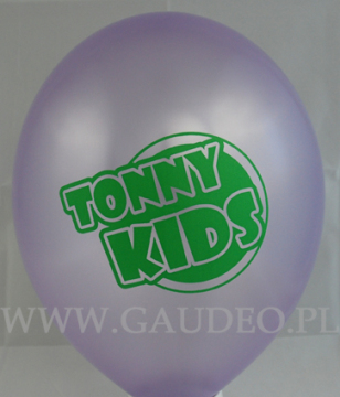Balon z nadrukiem reklamowym dla Tonny Kids.